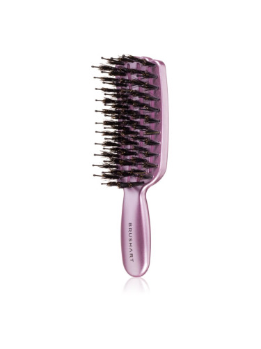 BrushArt Hair Vent blowdry hairbrush with boar bristles Четка за коса с влакна от найлон и глиган Mini 1 бр.