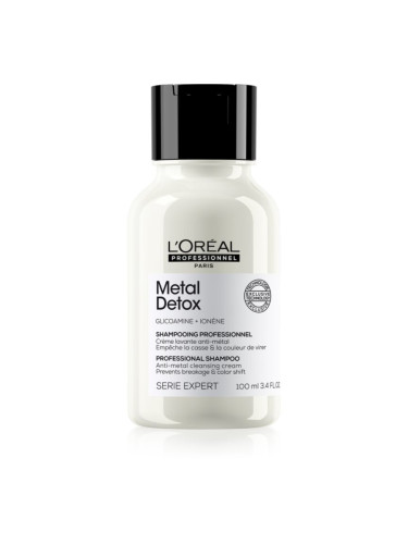 L’Oréal Professionnel Serie Expert Metal Detox дълбоко почистващ шампоан за боядисана и увредена коса 100 мл.
