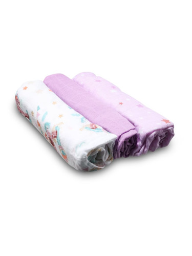BabyOno Natural Bamboo Diapers Violet пелени от плат 70x70 cm 3 бр.