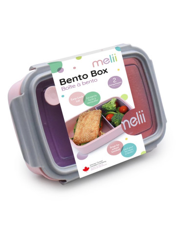 Melii Bento Box кутия за закуска Pink, Purple, Gray 880 мл.