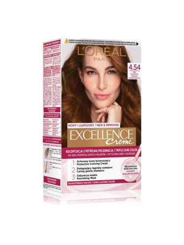 L’Oréal Paris Excellence Creme боя за коса цвят 4.54 Copper Mahogany 1 бр.