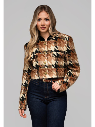 Edoti Women's short stand-up jacket with wool OW-BLZB-0103 v1