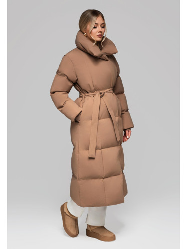 Edoti Women's quilted long jacket with belt OW-JALJ-0104 v3