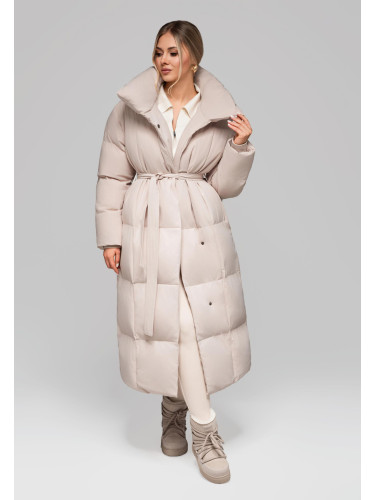 Edoti Women's quilted long jacket with belt OW-JALJ-0104 v2