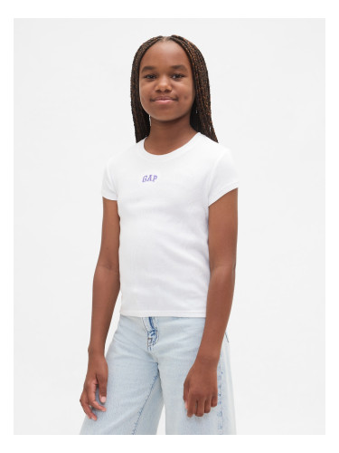 GAP Children's Ribbed T-Shirt with Logo - Girls