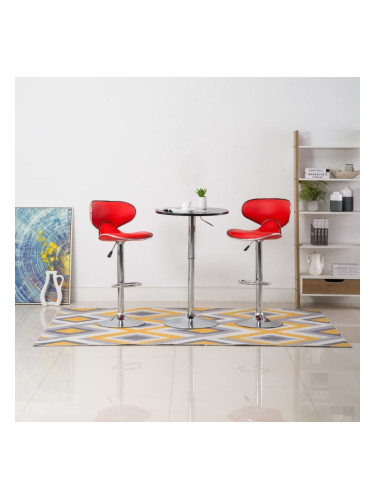 323645 Sonata H Bar Stools 2 pcs Red Faux Leather