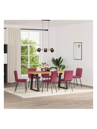 Sonata H Трапезни столове, 6 бр, виненочервени, кадифе