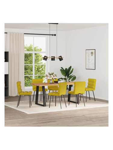 Sonata H Трапезни столове, 6 бр, жълти, кадифе