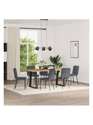 Sonata H Трапезни столове, 6 бр, тъмносиви, кадифе