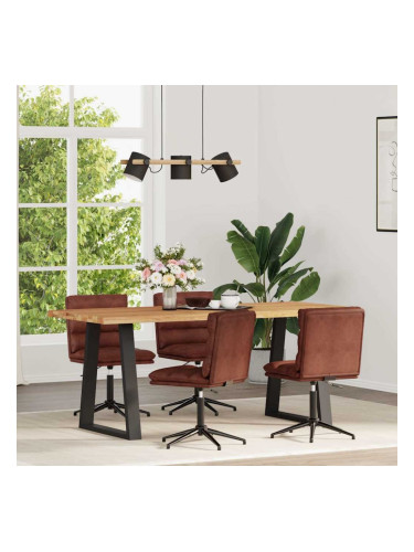 Sonata H Трапезни столове, 4 бр, лъскаво кафяви, изкуствена кожа