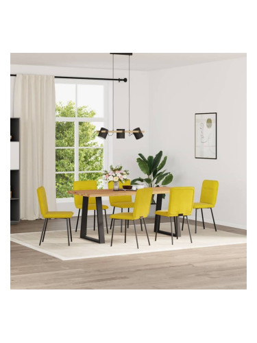 Sonata H Трапезни столове, 6 бр, жълти, кадифе