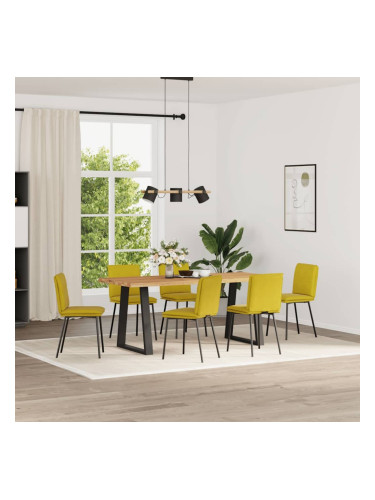 Sonata H Трапезни столове, 6 бр, жълти, кадифе