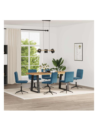 Sonata H Трапезни столове, 6 бр, сини, кадифе