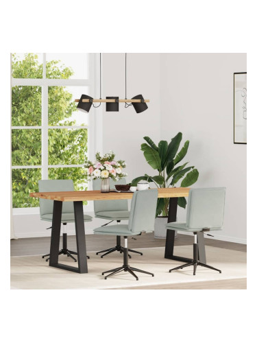 Sonata H Трапезни столове, 4 бр, светлосиви, кадифе