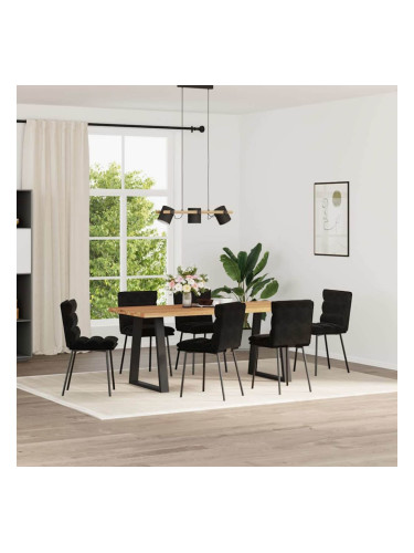 Sonata H Трапезни столове, 6 бр, черни, кадифе