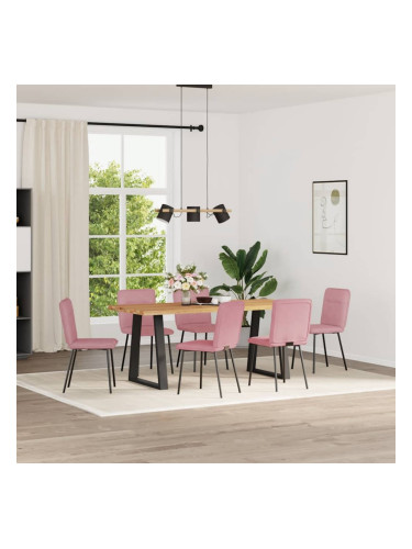 Sonata H Трапезни столове, 6 бр, розови, кадифе