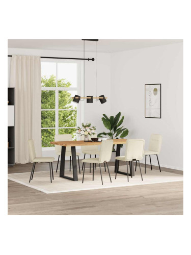 Sonata H Трапезни столове, 6 бр, кремави, кадифе