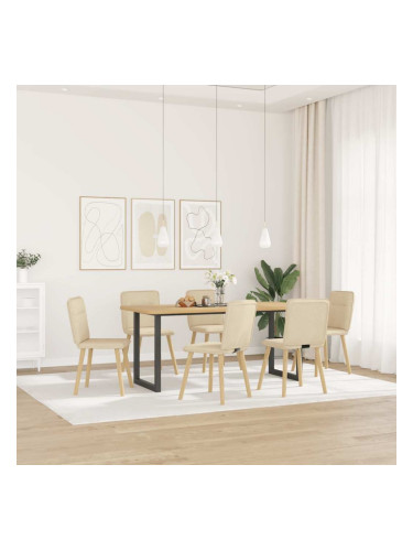 Sonata H Трапезни столове, 6 бр, кремави, плат