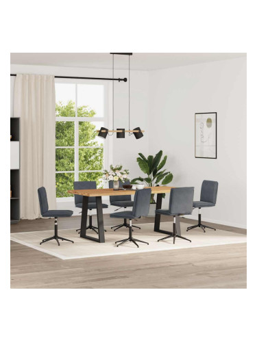 Sonata H Трапезни столове, 6 бр, тъмносиви, кадифе