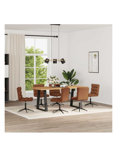 Sonata H Трапезни столове, 6 бр, кафяви, изкуствена кожа