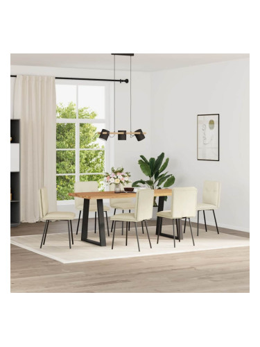 Sonata H Трапезни столове, 6 бр, кремави, кадифе