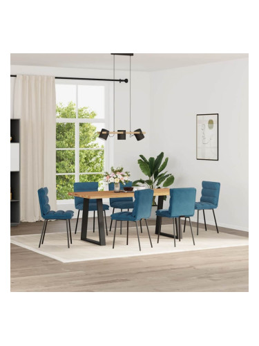Sonata H Трапезни столове, 6 бр, сини, кадифе