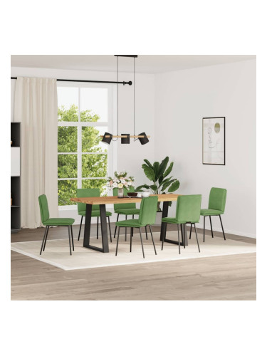 Sonata H Трапезни столове, 6 бр, светлозелени, кадифе