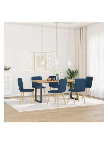 Sonata H Трапезни столове, 6 бр, сини, текстил