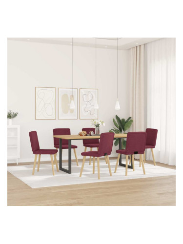 Sonata H Трапезни столове, 6 бр, виненочервени, плат