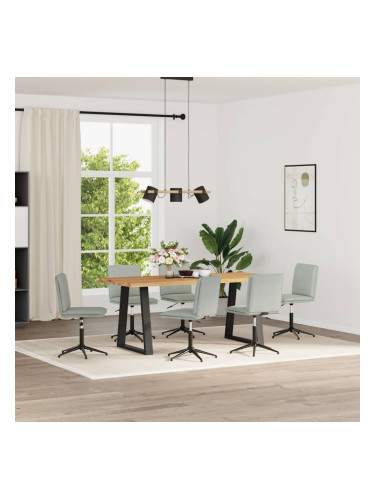 Sonata H Трапезни столове, 6 бр, светлосиви, кадифе