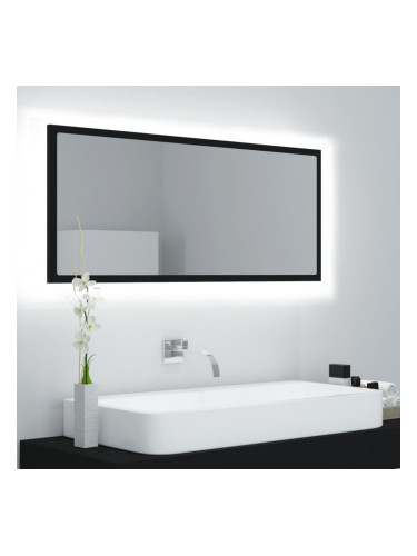 Sonata H LED огледало за баня, черно, 100x8,5x37 см, акрил