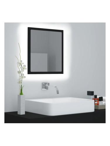 Sonata H LED огледало за баня, черно, 40x8,5x37 см, акрил