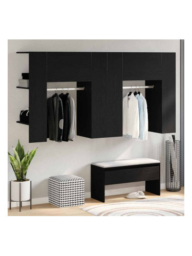 Sonata H Шкаф за антре 2 pcs Черен дъб 97.5 x 37 x 99 см Инженерно дърво