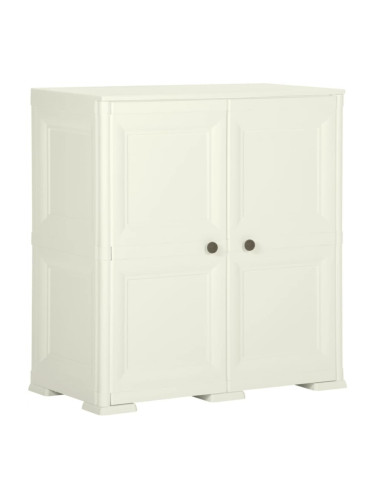 Sonata H Пластмасов шкаф, 79x43x85,5 см, дървен дизайн, ванилов лед