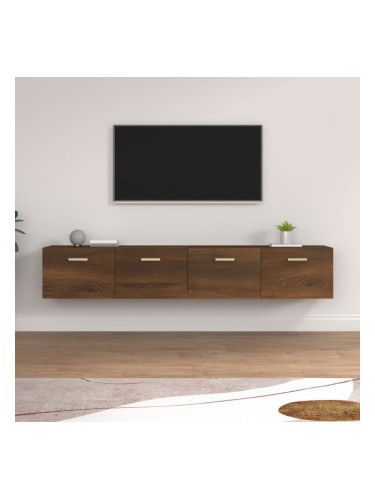 Sonata H Стенни шкафове 2 бр кафяв дъб 100x36,5x35 см инженерно дърво