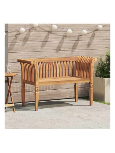 Sonata H Градинска пейка Кафяво 127.5 x 52 x 80 см Тиково дърво масив