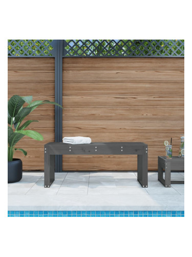 Sonata H Градинска пейка сива 110x38x45 см борово дърво масив