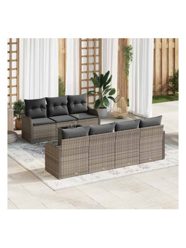 Sonata H Градински Софа Комплект 8 pcs Сив 55 x 55 x 37 см Полиратан