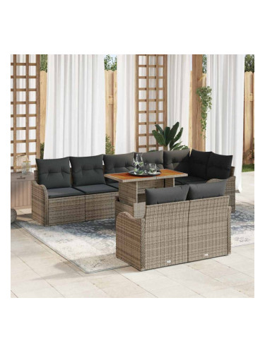 Sonata H Градински Софа Комплект 9 pcs Сив 100 x 55 x 73 см