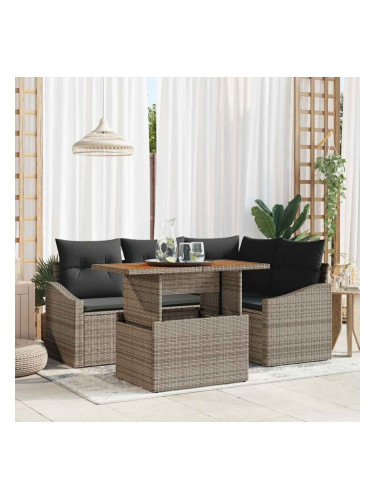 Sonata H Комплект за хранене в градината Сив и кафяв 100 x 55 x 73 см