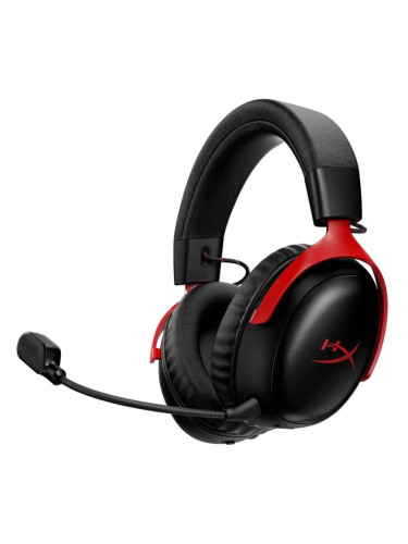  Гейминг слушалки HyperX - Cloud III S, безжични, черни/червени
