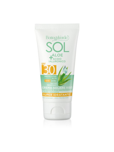 Bottega Verde Sol Aloe слънцезащитен крем за лице с алое вера SPF 30 50 мл.