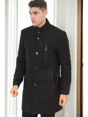 PLT9386 DEWBERRY MEN'S COAT-DIAGONAL BLACK