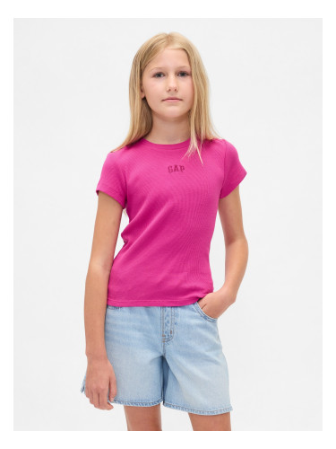 GAP Children's Ribbed T-Shirt with Logo - Girls