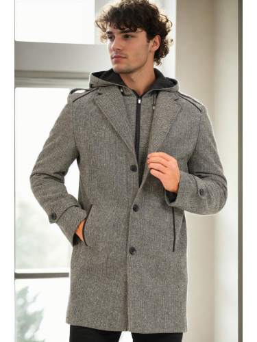 PLT9401 DEWBERRY MEN'S COAT-DIAGONAL GREY