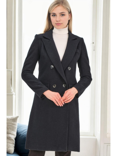 Z9672 DEWBERRY WOMEN'S COAT-NAVY BLUE