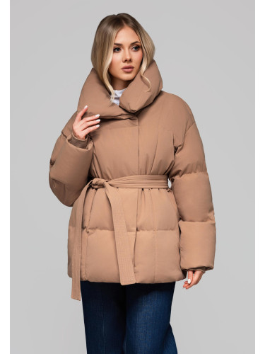 Edoti Women's quilted jacket with belt and collar OW-JAHP-0106 v3