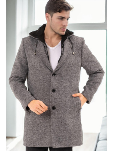 PLT9376 DEWBERRY MEN'S COAT-PRINT GREY