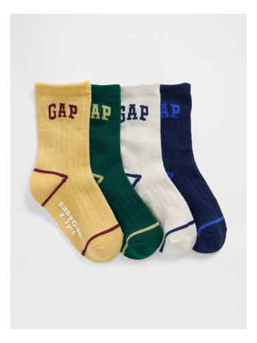 GAP Baby Socks with Logo, 4 Pairs - Boys
