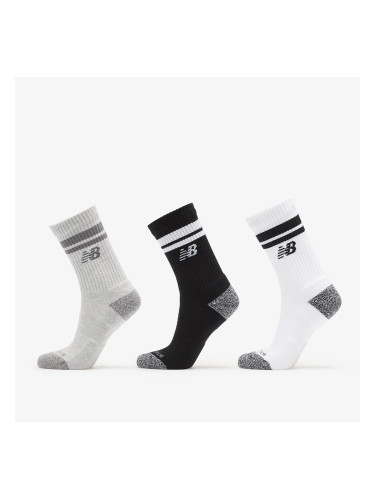 Чорапи New Balance Active Lifestyle Striped Crew Socks 3-Pack White/ Black/ Grey XL